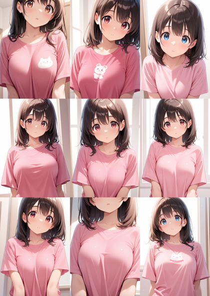 JANKU v5 - 少しだけ眼を見開いた表情、瞳が瞼に隠されない表情を表現するプロンプト、画像生成結果:画像15