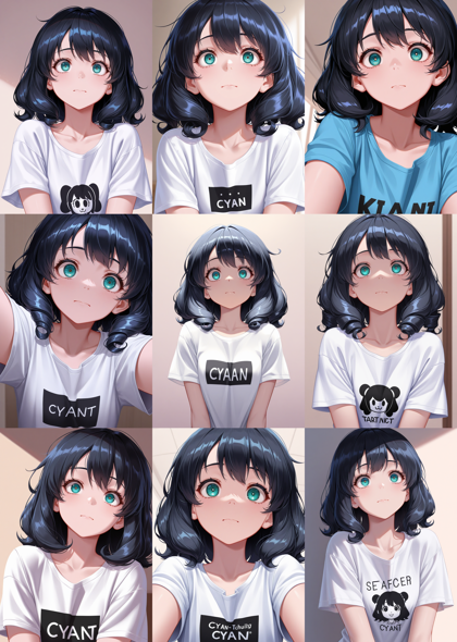 Plant Milk Walnut - 少しだけ眼を見開いた表情、瞳が瞼に隠されない表情を表現するプロンプト、画像生成結果:画像9