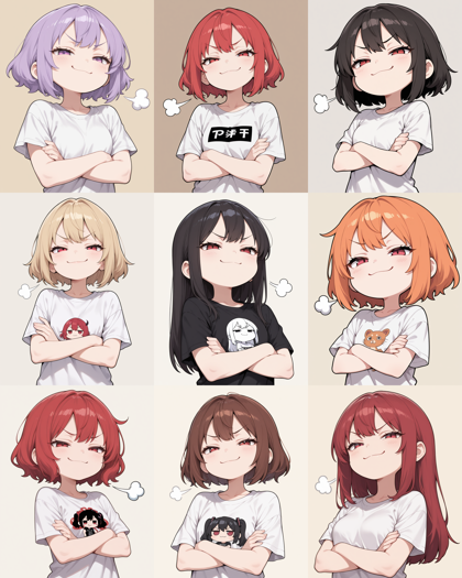 Diving-Illustrious Flat Anime v4.0 - 得意げに息を吐く表現のプロンプト、画像生成結果:画像7