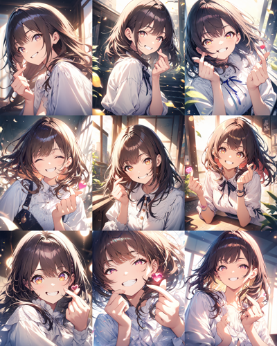 Animagine XL v4.0 opt - 指を鳴らすポーズを表現するプロンプトと画像生成結果:画像6