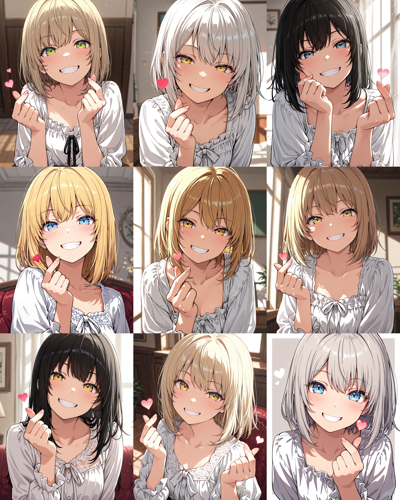 HakushiMix v1.41 - 指を鳴らすポーズを表現するプロンプトと画像生成結果:画像10