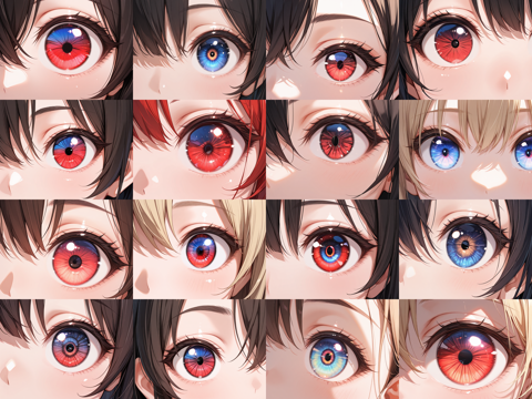 Zuki Anime Ill v4.0 - きらきら輝く瞳、ハイライトの強い目を描画するプロンプト:画像11