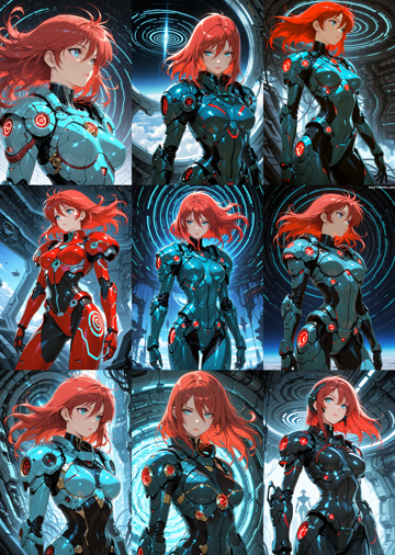 AlcAI - AnimeHaven Awakening v30 - コスチュームや背景に渦巻き模様、円形模様を表現するプロンプト、画像生成結果:画像3