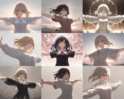 Hakushi Mix v1.3 - 腕を広げるポーズのプロンプト:画像5