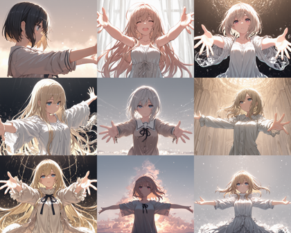 Hakushi Mix v1.3 - 腕を広げるポーズのプロンプト:画像11