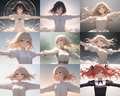 Nova Anime XL v8.0 - 腕を広げるポーズのプロンプト:画像3