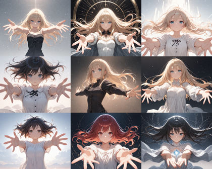 Nova Anime XL v8.0 - 腕を広げるポーズのプロンプト:画像9