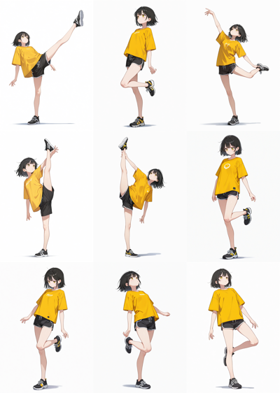 Nova Anime XL v12.0 - 片足立ちポーズのプロンプト、画像生成結果:画像11