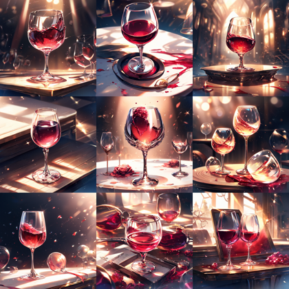 Animagine XL 4.0 opt - ワイングラス、シャンパングラスを表現するプロンプト、画像生成結果:画像1