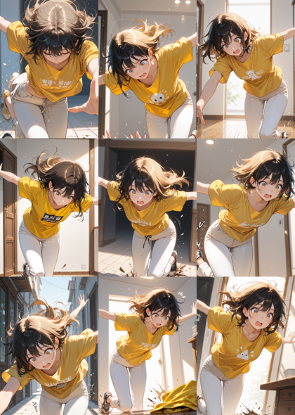 Akium Lumen ILL base v2 - つまずいて転びそうなキャラクター、シーンを表現するプロンプト:画像8