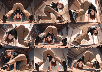 Akium Lumen ILL base v2 - つまずいて転びそうなキャラクター、シーンを表現するプロンプト:画像20