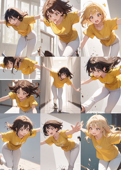 Dvine v11.1 - つまずいて転びそうなキャラクター、シーンを表現するプロンプト:画像4