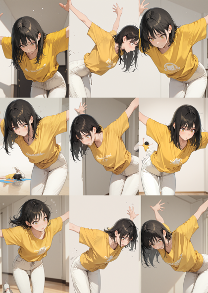 Electrum Cinnamon Anime - つまずいて転びそうなキャラクター、シーンを表現するプロンプト:画像11