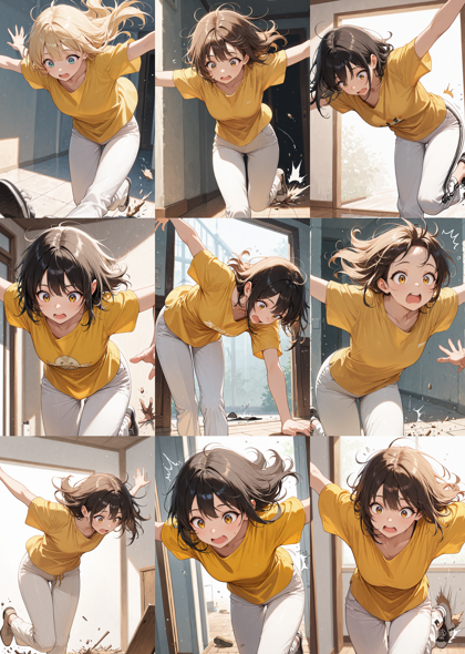 Nova Anime XL v17.0 - つまずいて転びそうなキャラクター、シーンを表現するプロンプト:画像2