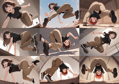 REED XXX illustrious SDXL v10 - つまずいて転びそうなキャラクター、シーンを表現するプロンプト:画像18