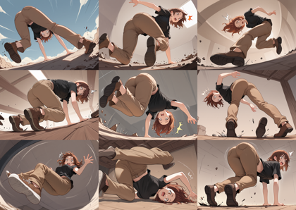 WAI-illustrious-SDXL v16.0 - つまずいて転びそうなキャラクター、シーンを表現するプロンプト:画像13