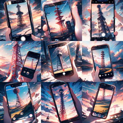 Animagine XL v4.0 opt - スマートフォンで撮影された画像のプロンプト:画像1