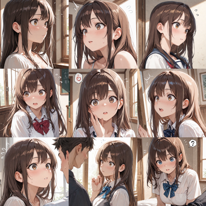 Nova Anime XL v16.0 - 軽く驚いた表情、軽く照れた表情を表現するプロンプト、画像生成結果:画像2