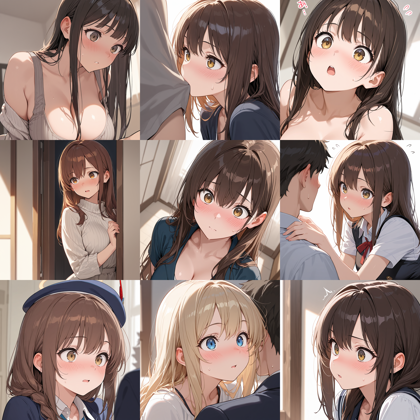 WAI-illustrious-SDXL v16.0 - 軽く驚いた表情、軽く照れた表情を表現するプロンプト、画像生成結果:画像1