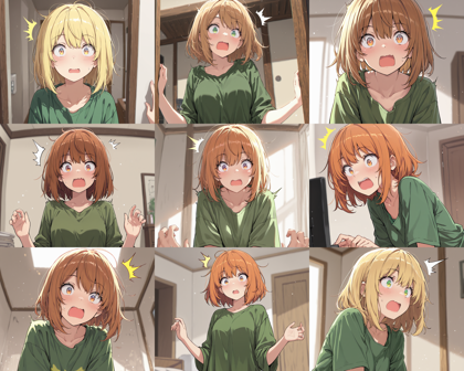 HakushiMix v1.3 - 驚いている、びっくりしている表情を生成するプロンプト、画像生成結果:画像4