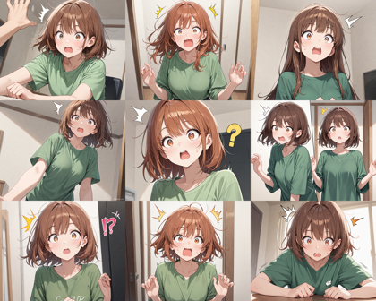 Nova Anime v9.0 - 驚いている、びっくりしている表情を生成するプロンプト、画像生成結果:画像3
