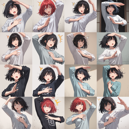 Diving-Illustrious Flat Anime Paradigm Shift v4.0 - びっくりマチュのポーズを表現するプロンプト、画像生成結果:画像14