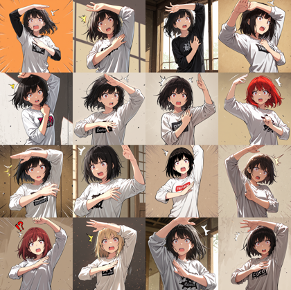 Hakushi Mix v1.41 - びっくりマチュのポーズを表現するプロンプト、画像生成結果:画像9