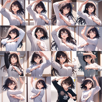 JANKU v5 - びっくりマチュのポーズを表現するプロンプト、画像生成結果:画像6