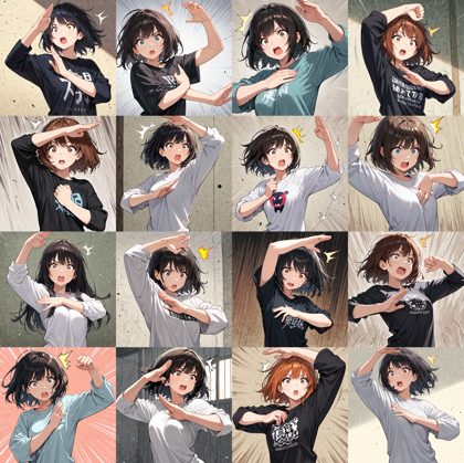 Nova Anime XL v12.5 - びっくりマチュのポーズを表現するプロンプト、画像生成結果:画像3