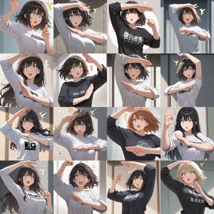 Prefect illustrious XL v4 - びっくりマチュのポーズを表現するプロンプト、画像生成結果:画像4