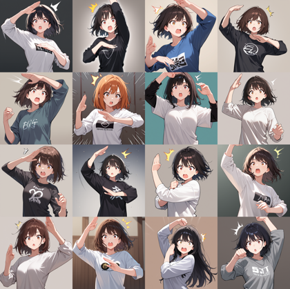 WAI-illustrious-SDXL v15.0 - びっくりマチュのポーズを表現するプロンプト、画像生成結果:画像2