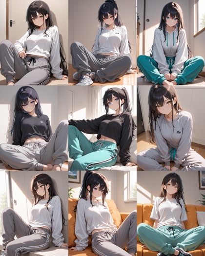 Akium Lumen ILL - base v3 - スウェットパンツ、リラックス感のある部屋着のパンツを表現するプロンプト:画像6