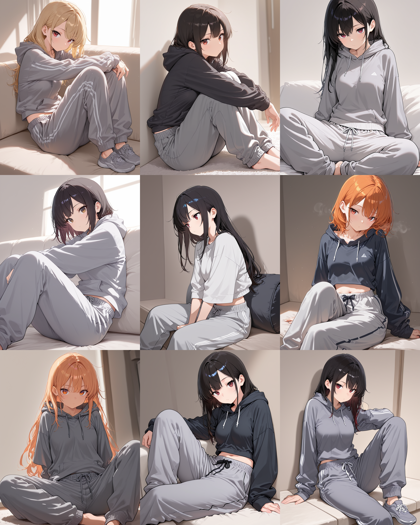 Raehoshi illust XL v9.1 - スウェットパンツ、リラックス感のある部屋着のパンツを表現するプロンプト:画像4