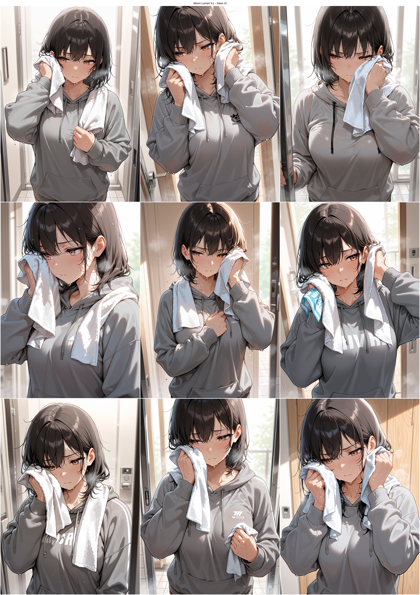 Akium Lumen ILL - base v3 - 汗を流すキャラクター、汗ばむ肌を表現するプロンプト、画像生成成結果:画像7