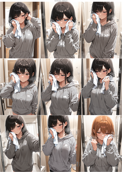 Alcai Anime Haven - Awakening v3.0 - 汗を流すキャラクター、汗ばむ肌を表現するプロンプト、画像生成成結果:画像6