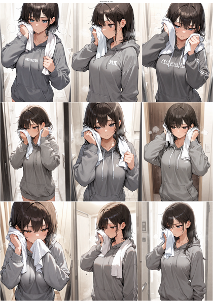 Nova Anime XL v18.0 - 汗を流すキャラクター、汗ばむ肌を表現するプロンプト、画像生成成結果:画像2