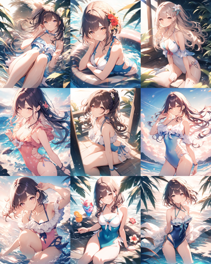 Animagine XL v4.0 opt - 水着を着たキャラクターのプロンプト:画像7