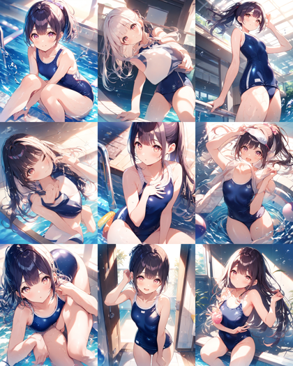 Animagine XL v4.0 opt - 水着を着たキャラクターのプロンプト:画像10
