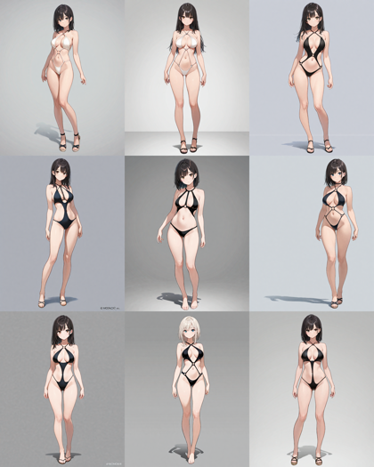 Nova Anime XL v9.0 - 水着を着たキャラクターのプロンプト:画像24