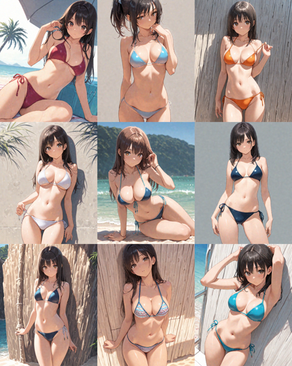 Nova Anime XL v7.0 - 水着を着たキャラクターのプロンプト:画像6