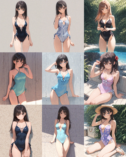 Nova Anime XL v7.0 - 水着を着たキャラクターのプロンプト:画像9
