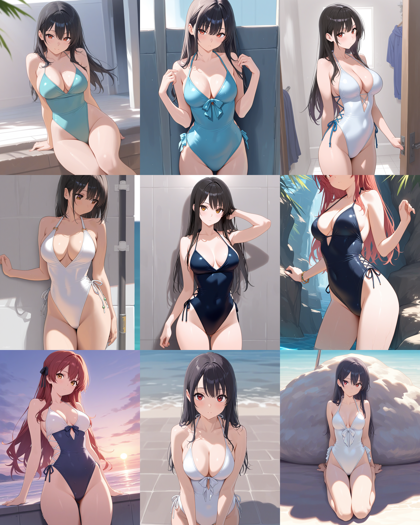 WAI-NSFW Illustrious v13.0 - 水着を着たキャラクターのプロンプト:画像8
