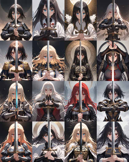 WAI-NSFW-Illustrious V14.0 - 顔の前に剣を掲げるポーズのプロンプト:画像3