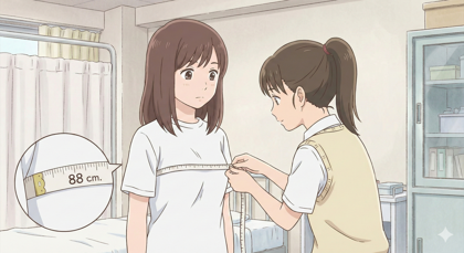 巻き尺で採寸されているシーンを表現するプロンプト、画像生成結果:画像6