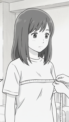 巻き尺で採寸されているシーンを表現するプロンプト、画像生成結果:画像8