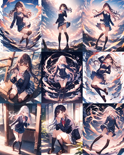 Animagine XL 4.0 opt - ニーソックスを表現するプロンプト、画像生成結果:画像3