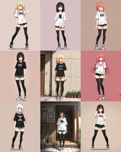 Hakushi Mix v1.41 - ニーソックスを表現するプロンプト、画像生成結果:画像9