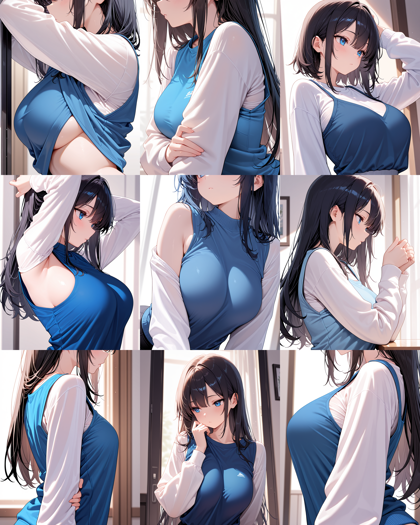 JANKU v5 - 袖のない上着、胴体部分だけの服を表現するプロンプトと画像生成結果:画像8