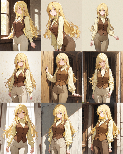 Nova Anime XL v11.0 - 袖のない上着、胴体部分だけの服を表現するプロンプトと画像生成結果:画像2