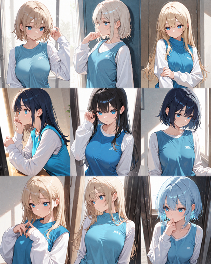 Nova Anime XL v11.0 - 袖のない上着、胴体部分だけの服を表現するプロンプトと画像生成結果:画像7
